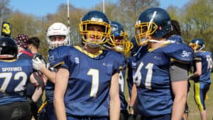 Students playing American Football
