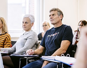 two mature students in Counselling class