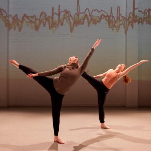 Two Dance students performing on stage