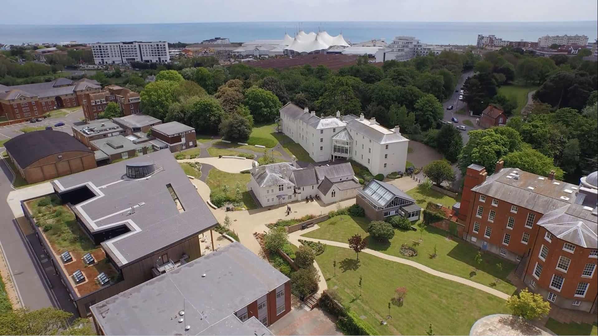 Drone image of the Bognor Regis campus