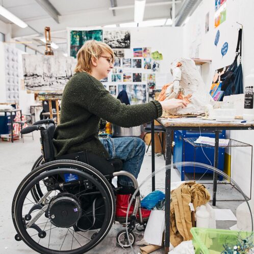 19 Fine Art 1280 X 1280 44 student in wheelchair painting on canvas
