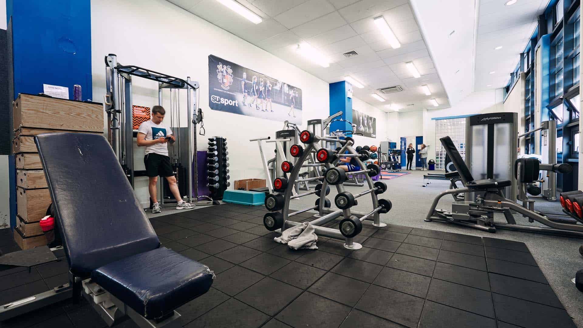 Inside the fitness suite, with plenty of gym equipment ready for use