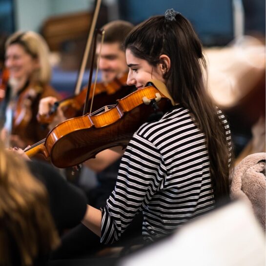 Music students rehearsing