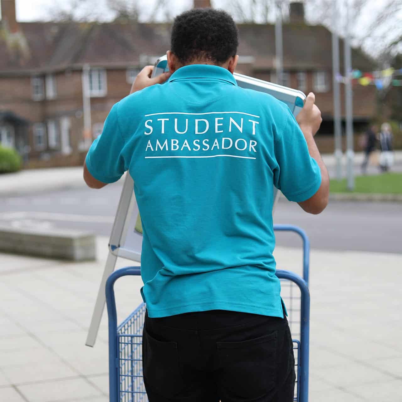 student ambassador at an Open Day event