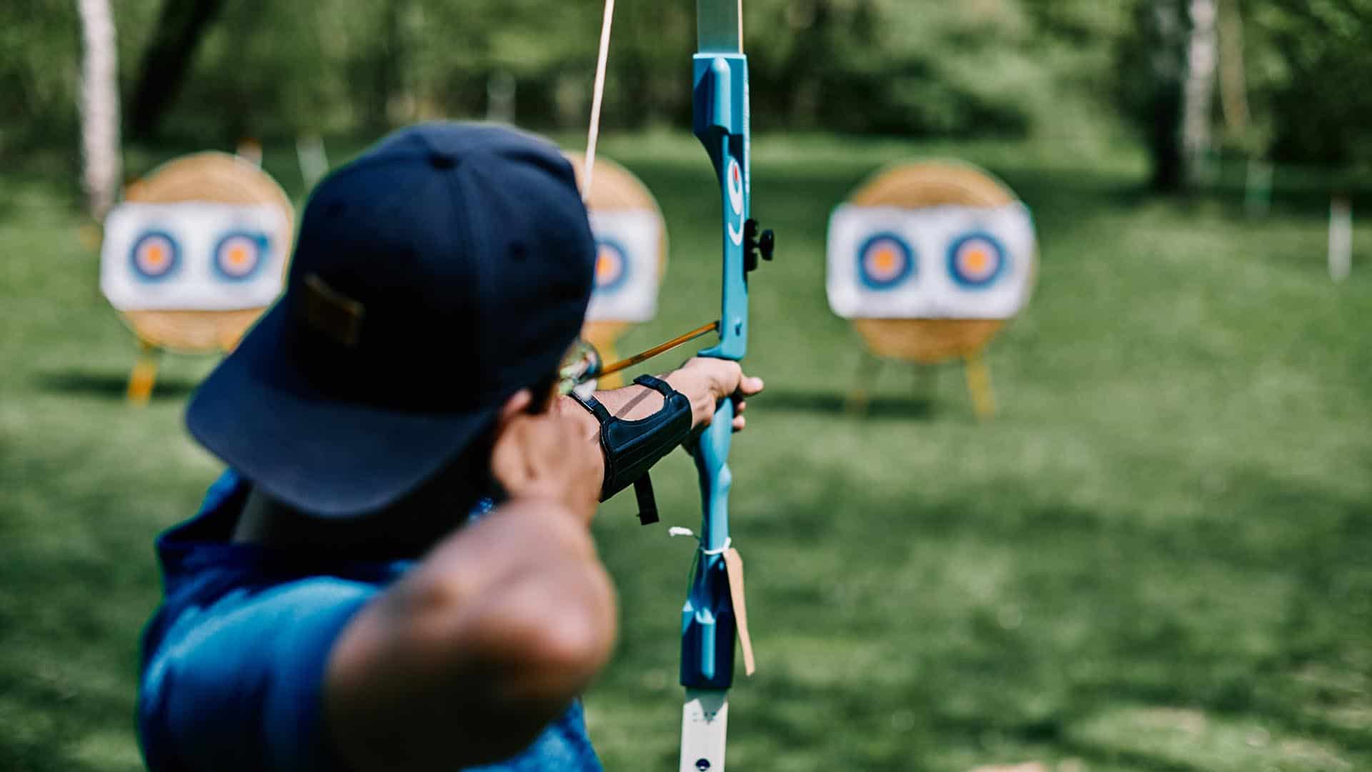 Student learning archery