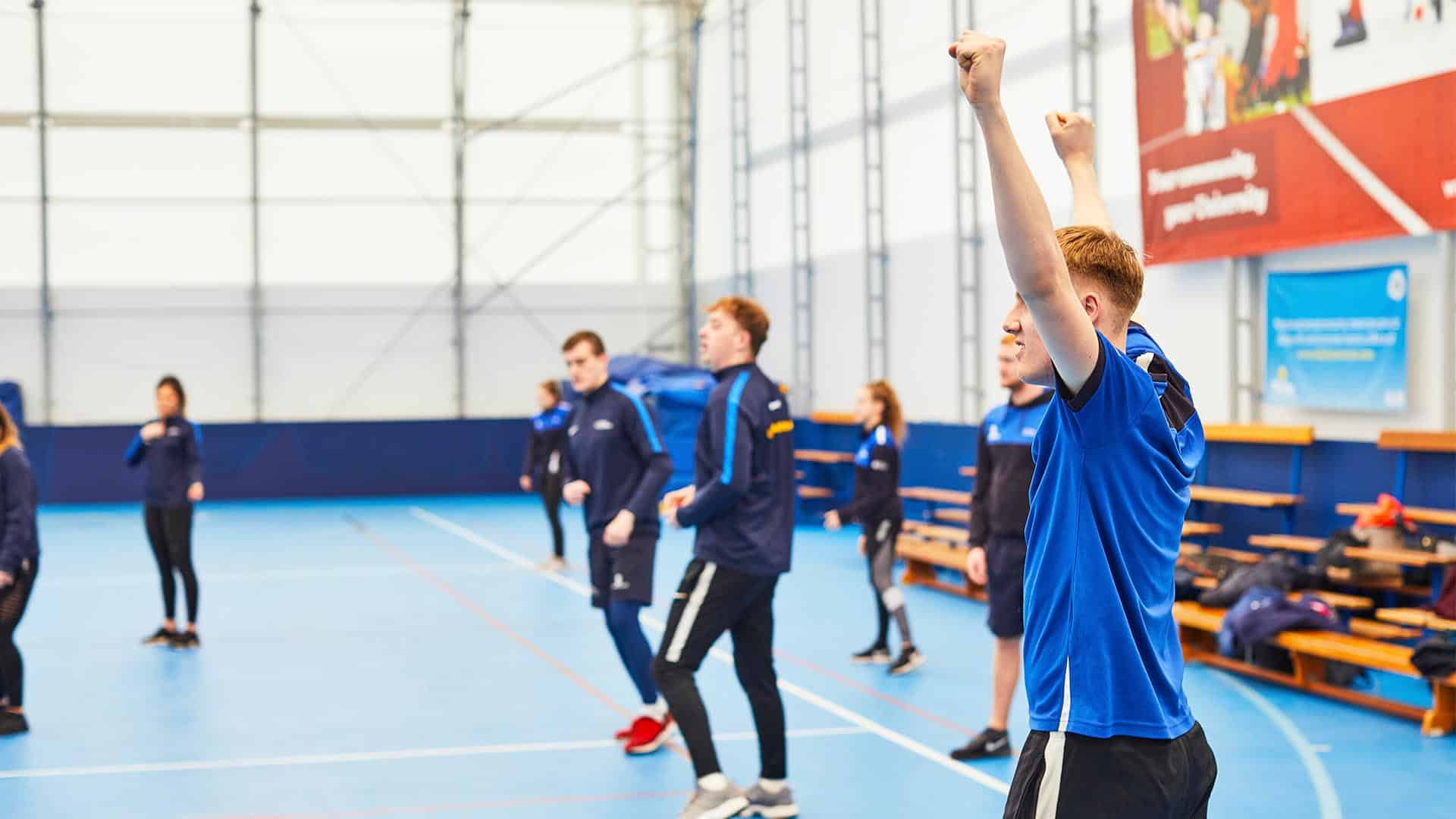 19 Sport PE Javelin 1920 X 1080 6 students in the sports dome