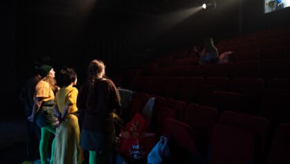 Theatre students on stage