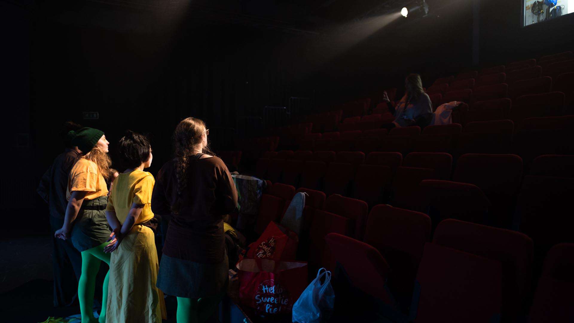 Theatre students on stage
