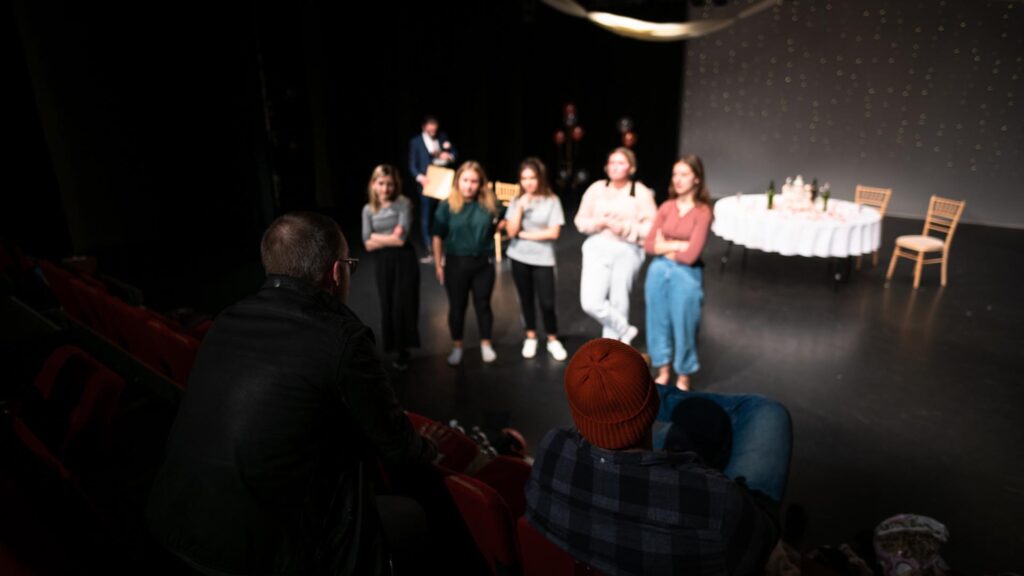 Theatre students in Showroom