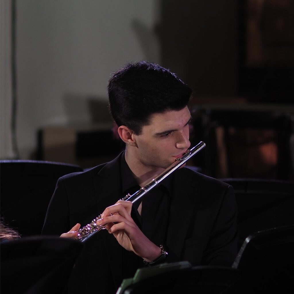 Musician playing the flute