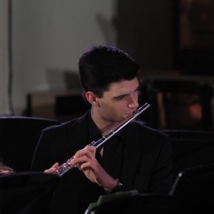 Musician playing the flute