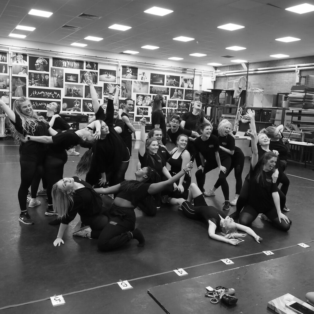 Musical theatre students rehearsing