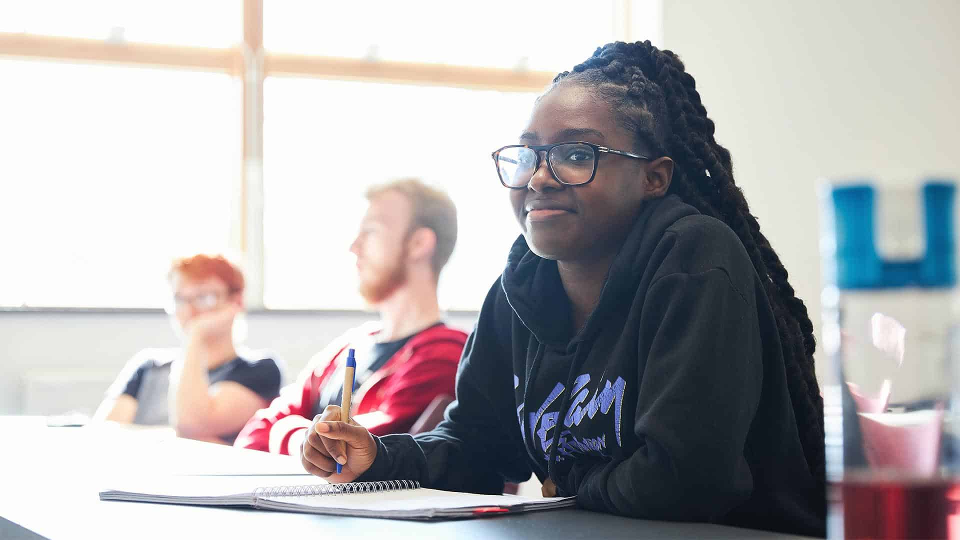 student in seminar