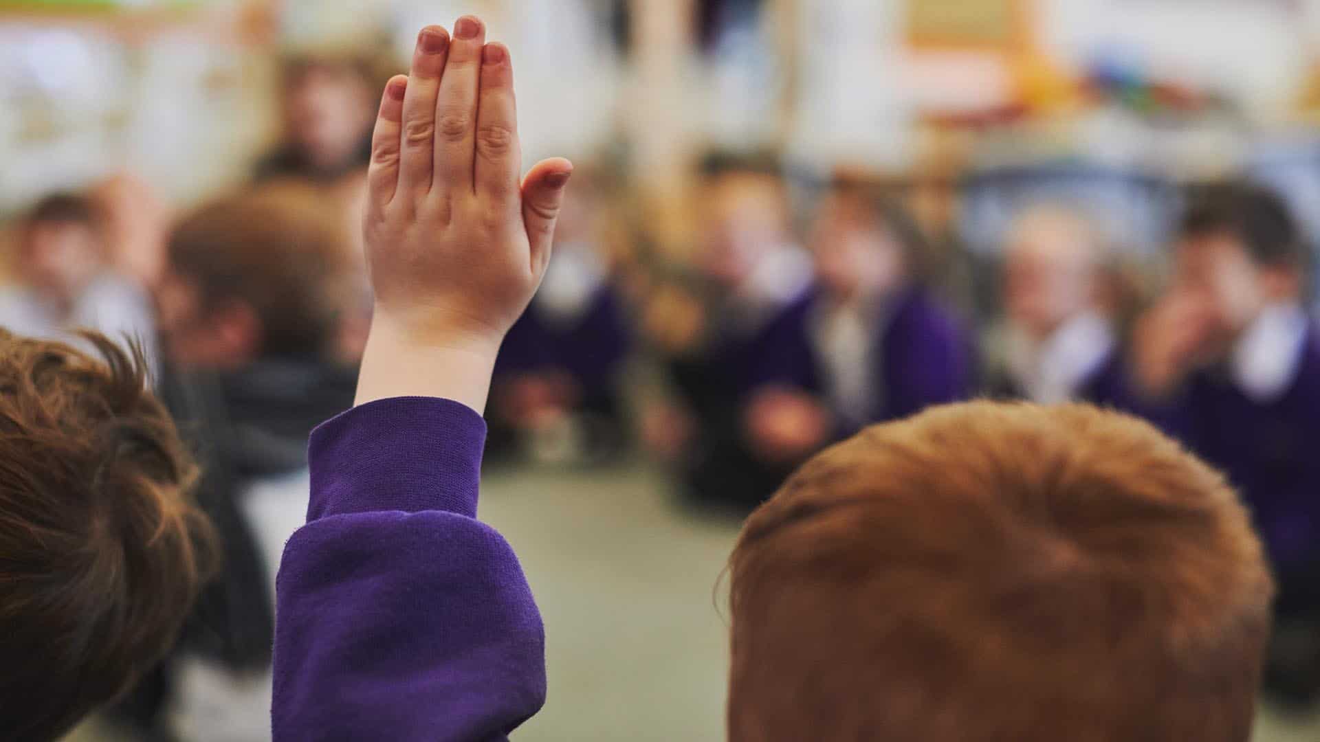 pupil raising their hand