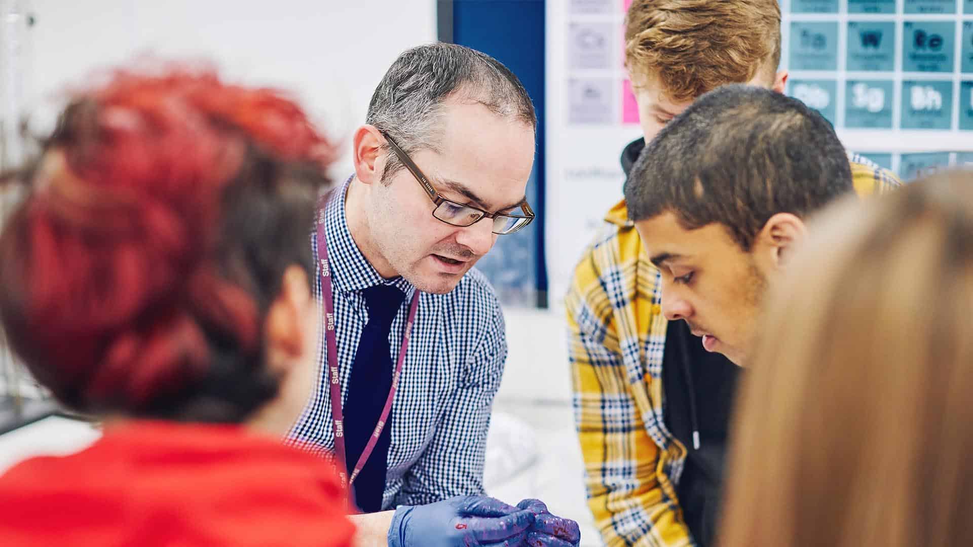 science teacher teaching class