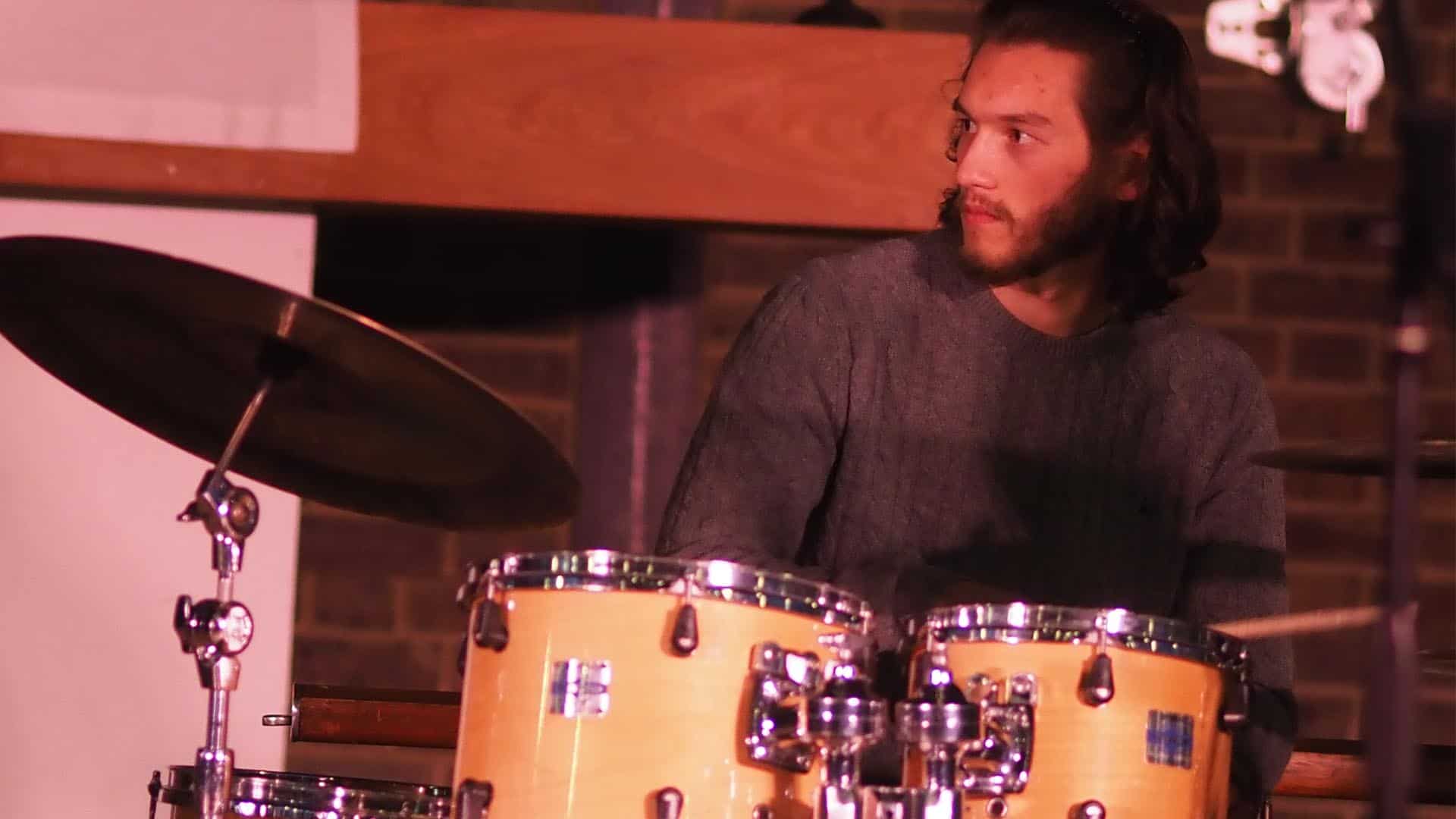 music student playing drums