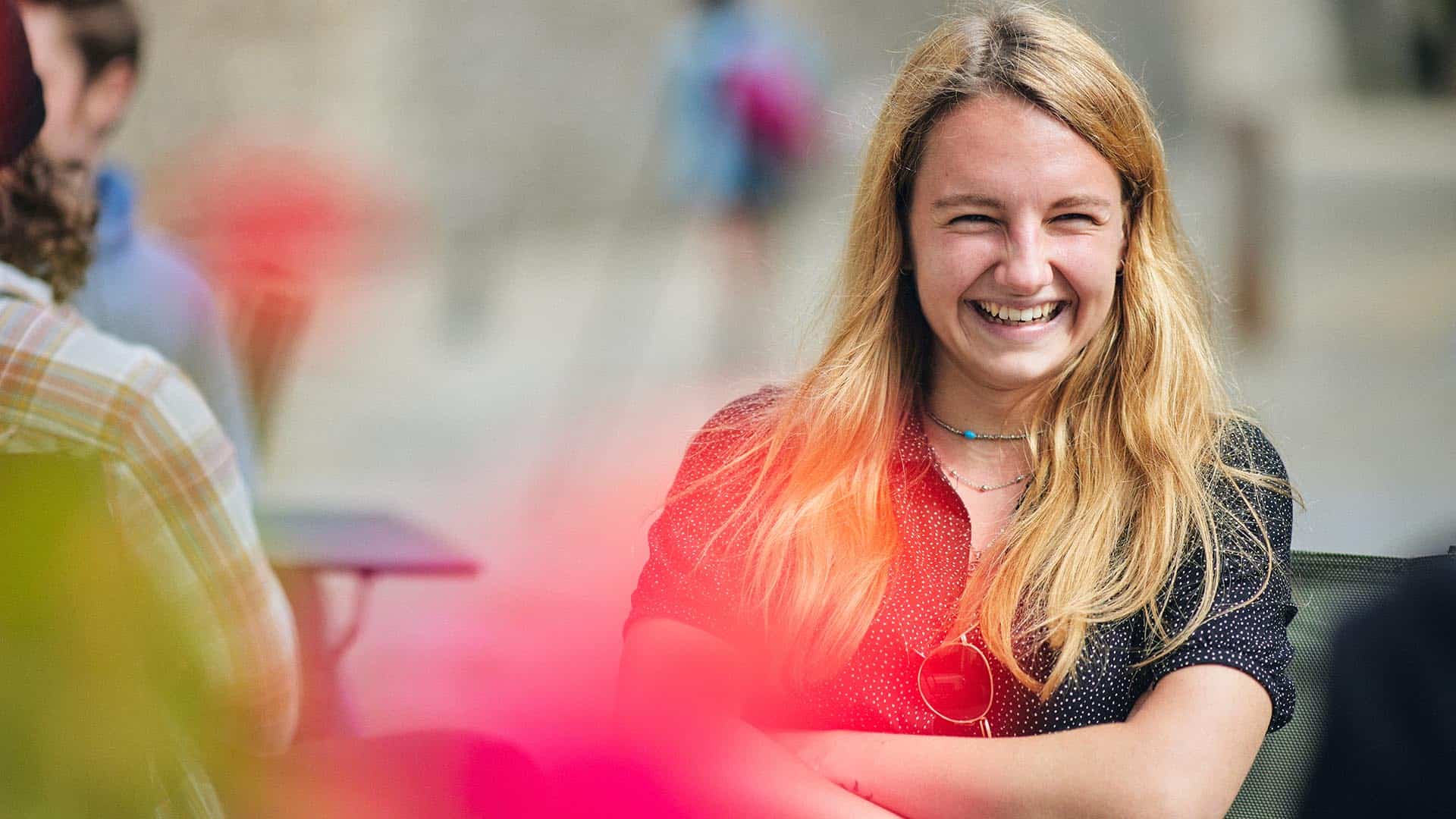 student outside smiling