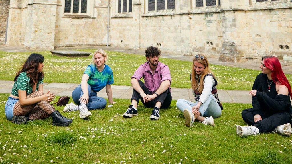 Students visiting Chichester Cathedral