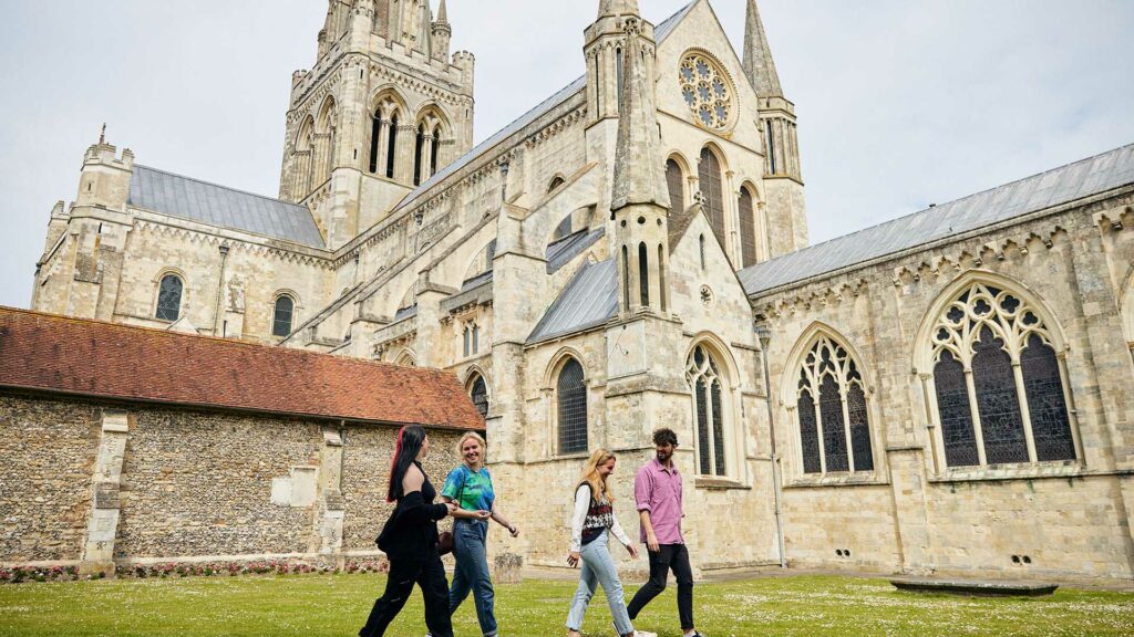 Stdents visiting Chichester Cathedral