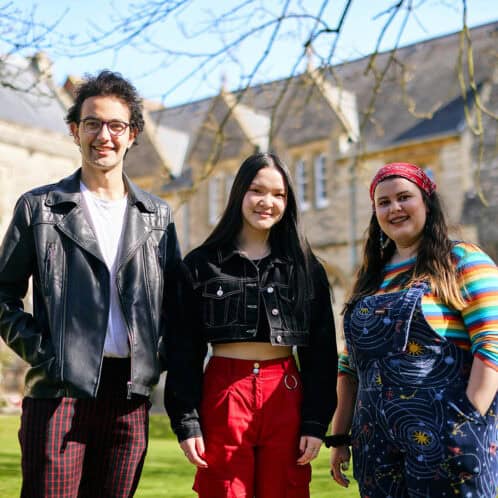 Students stood outside Cloisters