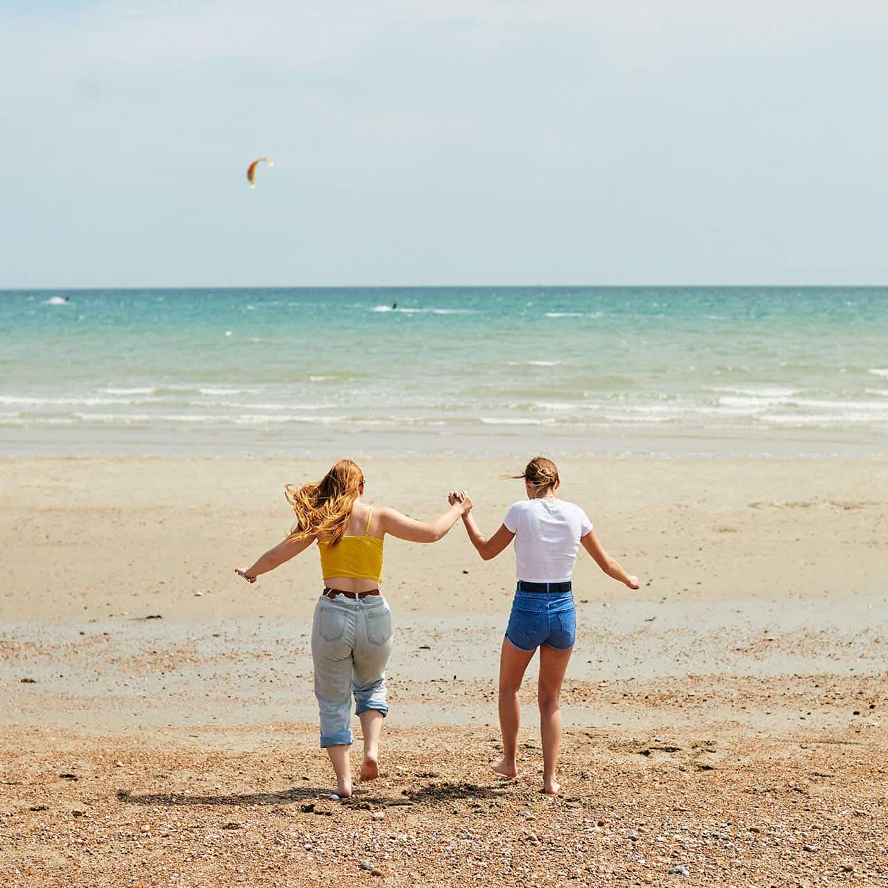 Students at Bognor beach