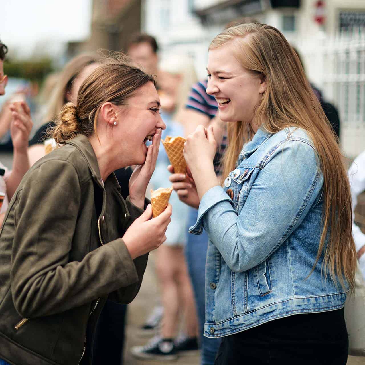 students having ice cream in bognor