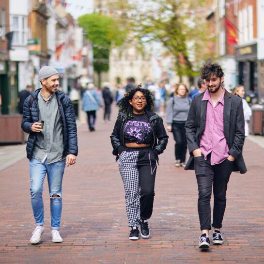 21 Students Chichester 1280 X 1280 7 Students walking through high street