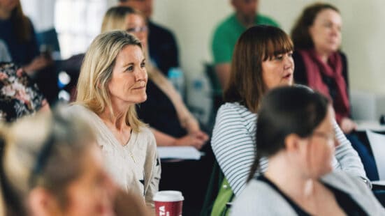 Students listening in a class