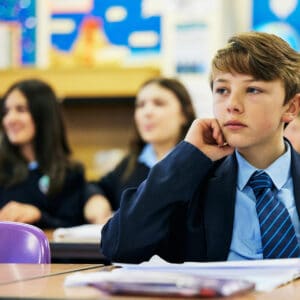 students in school classroom