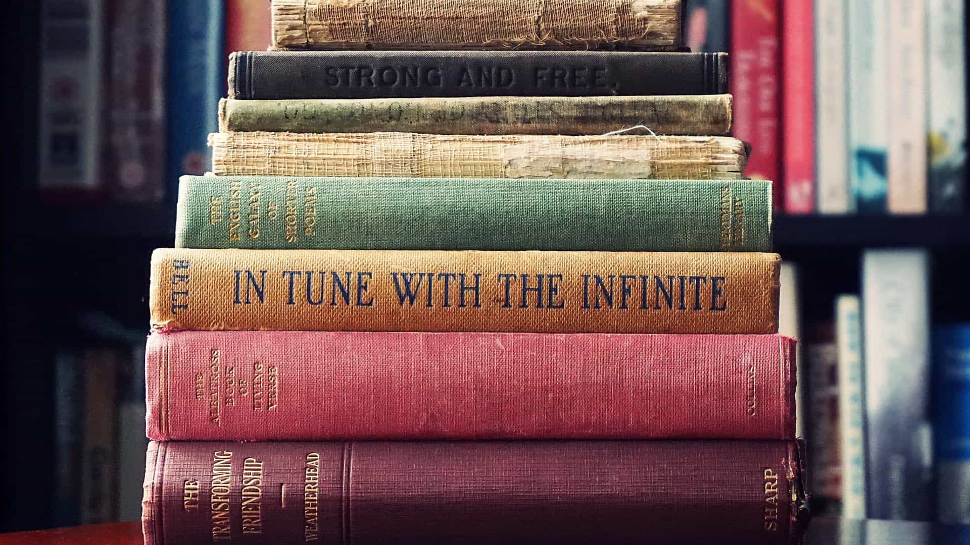 Books on table