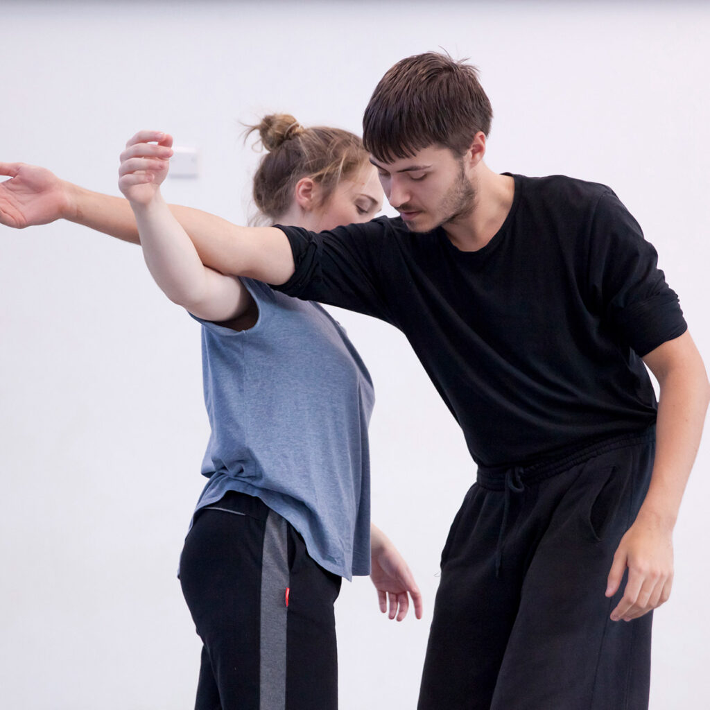 Dance students rehearsing