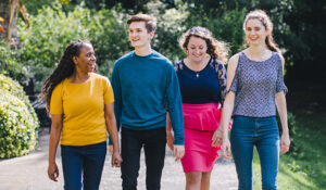 Students walking