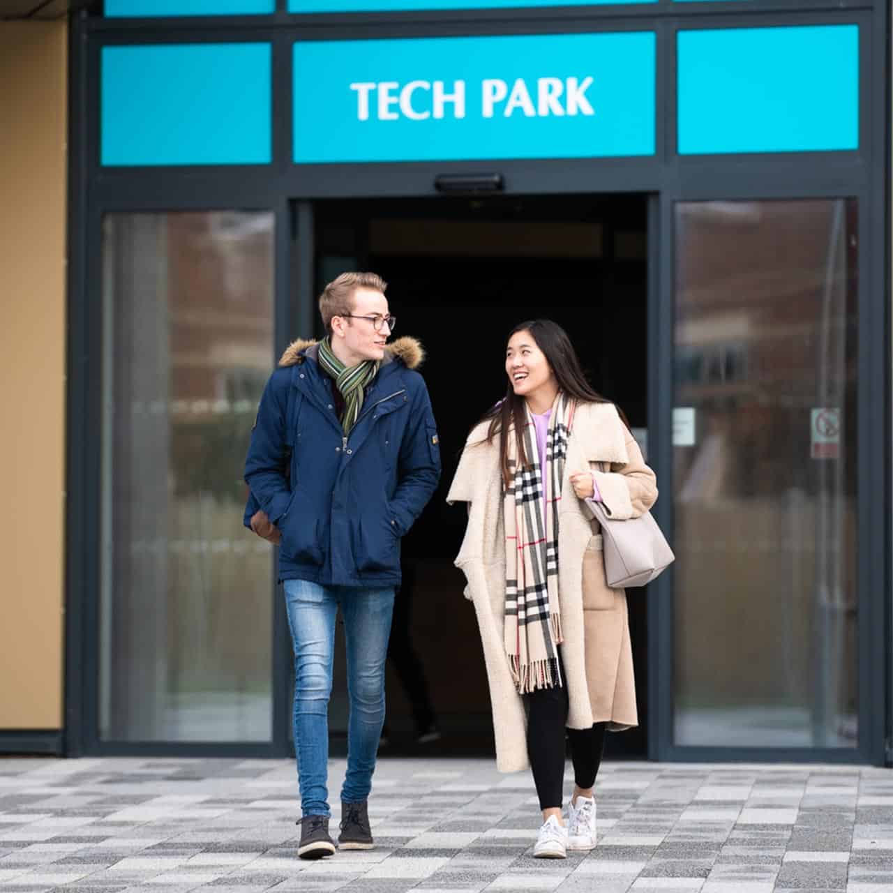 Students outside Tech Park