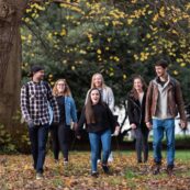 Students walking through Cloisters