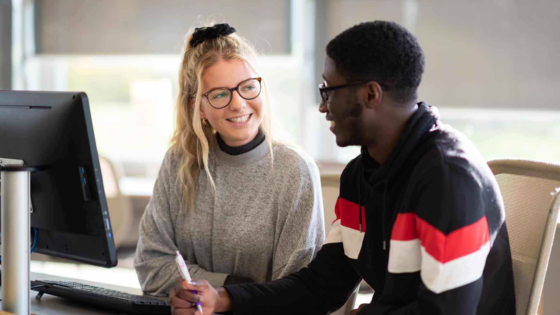 Students chatting at University