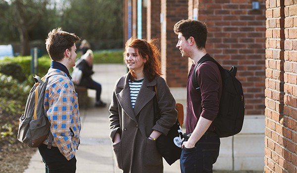 Students outside the LRC