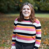 Student in striped top