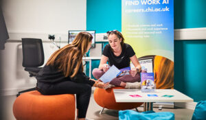 Students in the careers centre