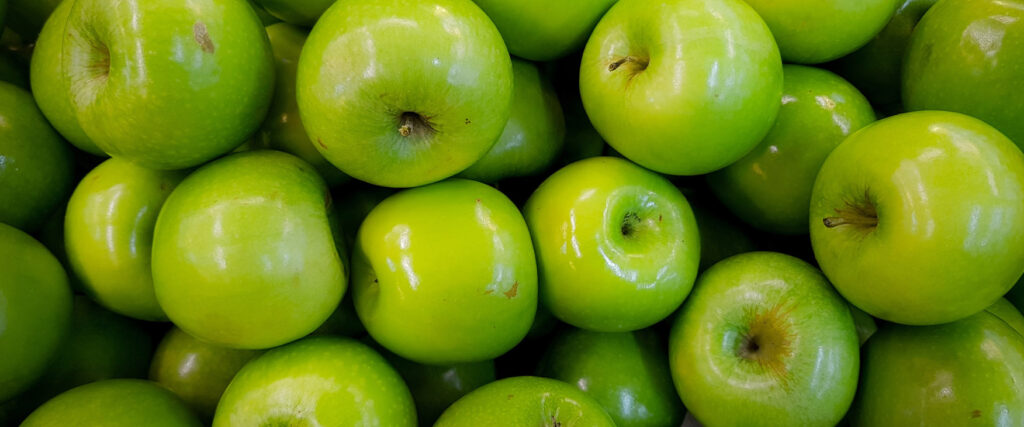 A collections of green apples