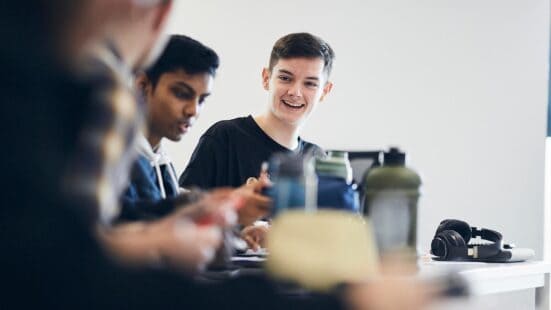 Students sat in an engineering lecture