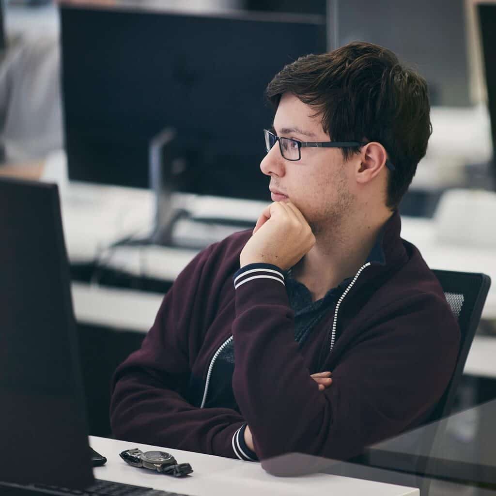 student sat in engineering lecture