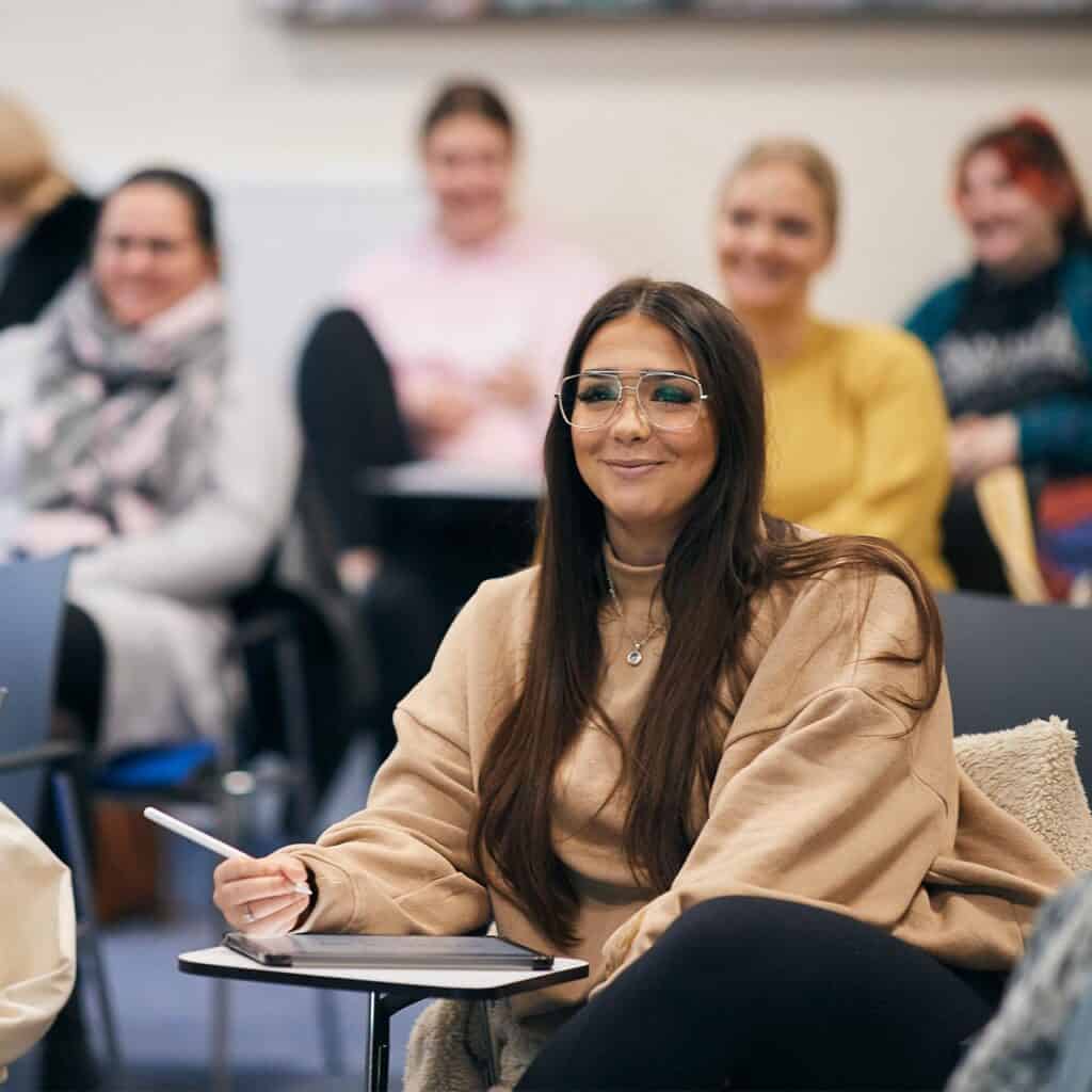 social work students sat in a lecture