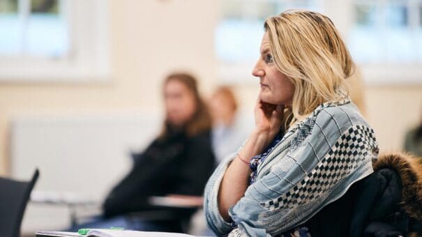 social work student sat in a lecture