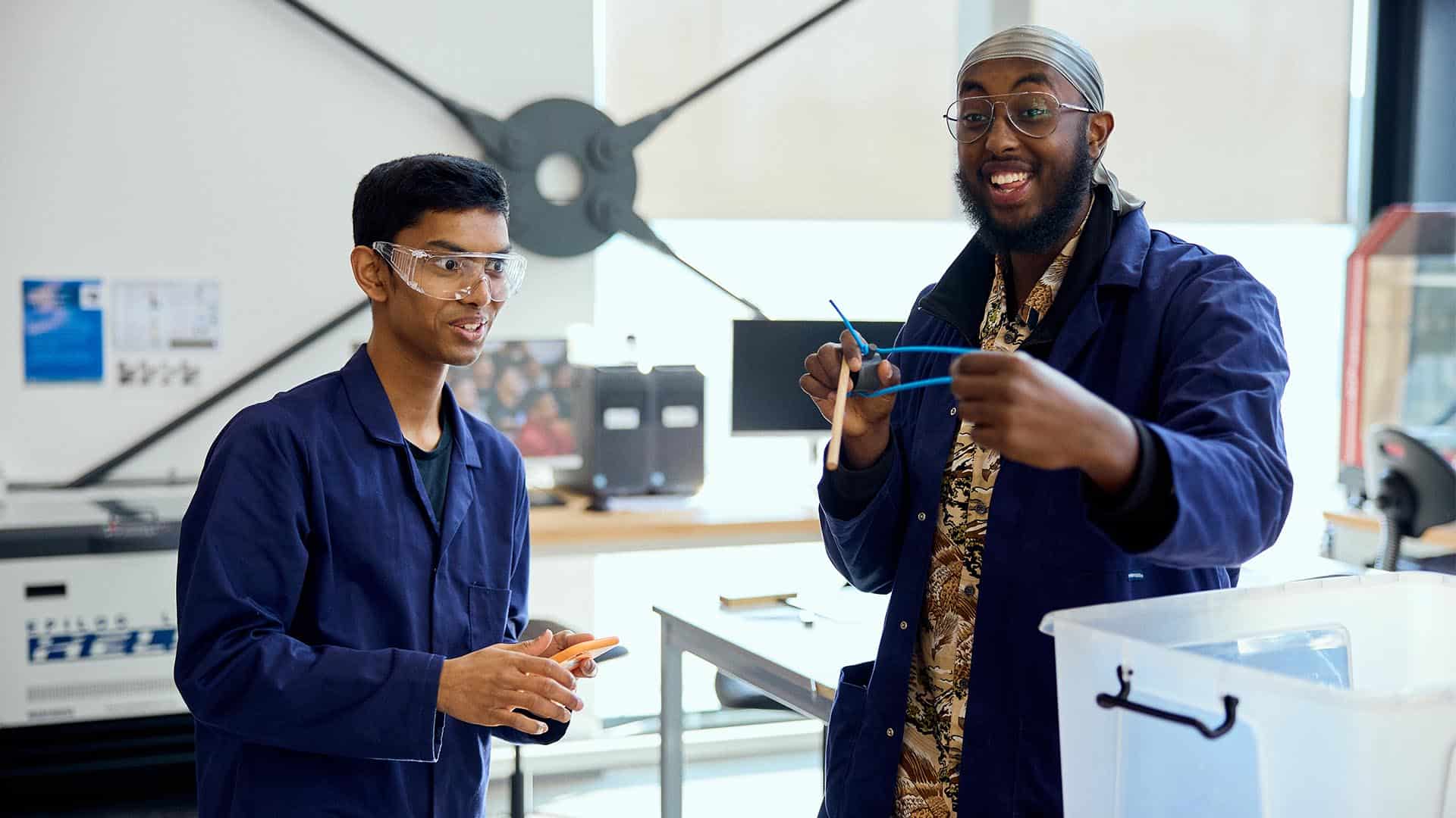 Students in an engineering practical