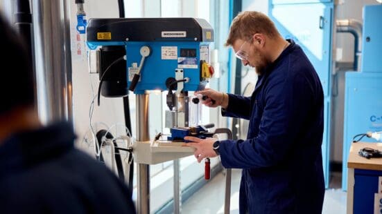 Students in an engineering practical