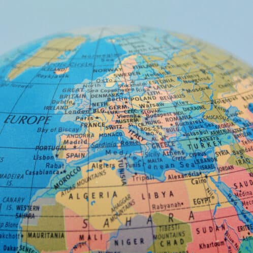 World Globe 1280x1280 Part of a globe that shows Europe and North Africa