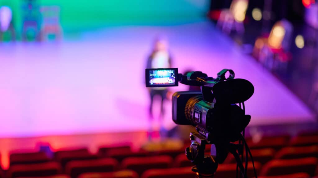 view of the stage from a camera