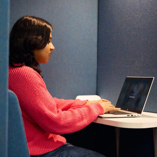 student on laptop