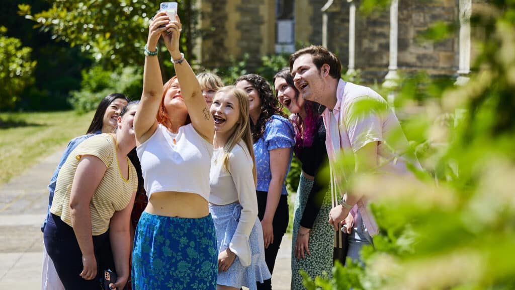 group of students taking a selfie