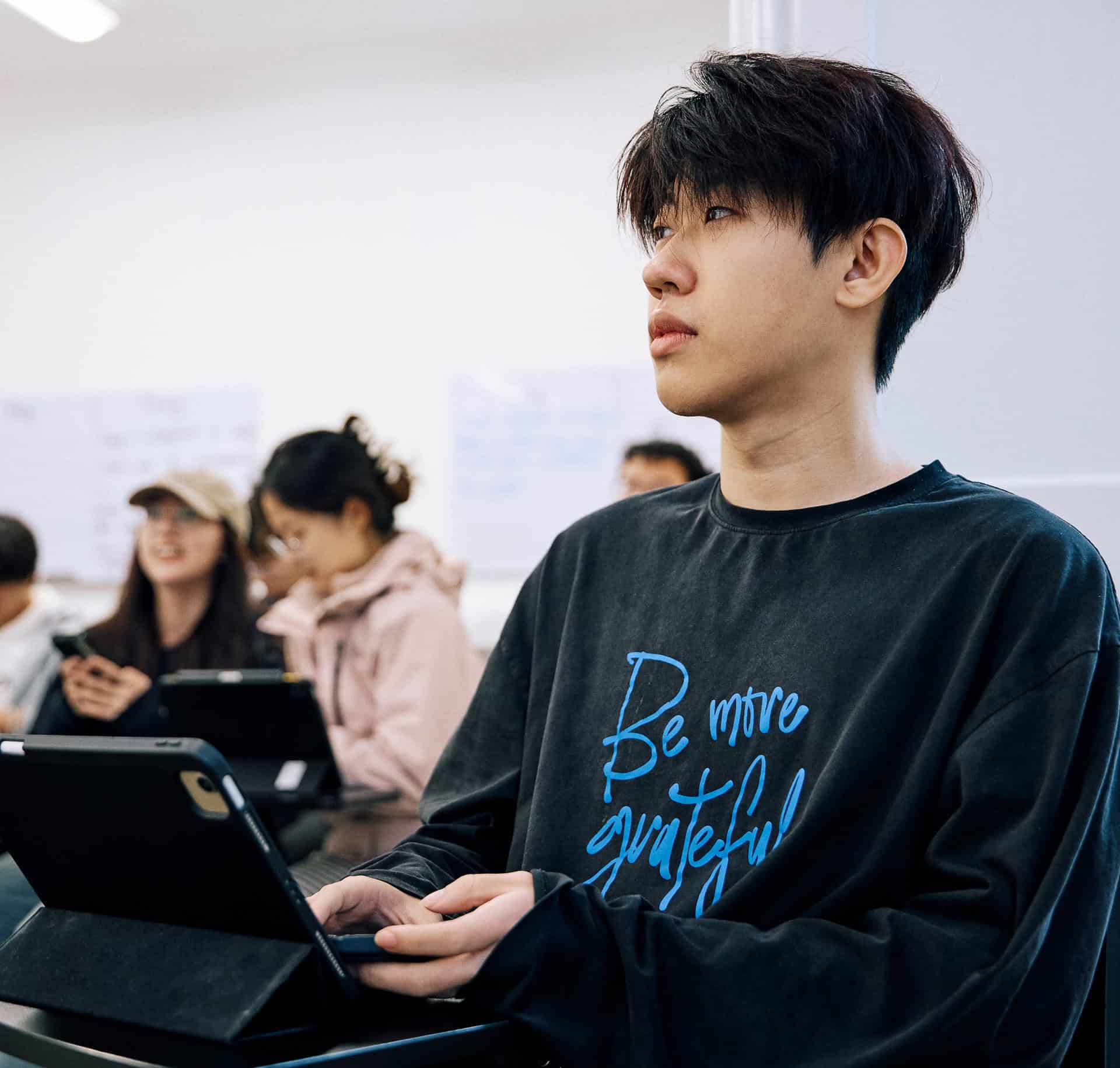 International student in class